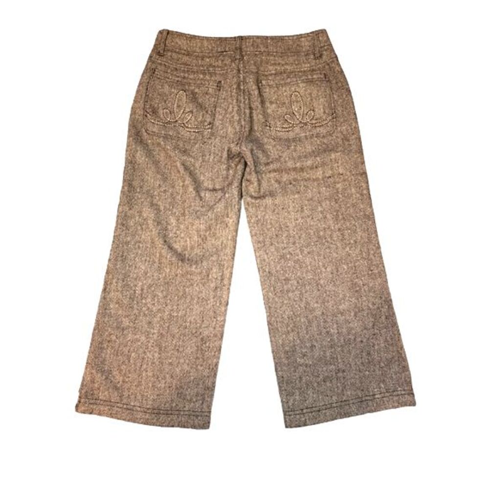 PrAna Brown Wool‎ Blend Tweed Wide Leg Cropped Pants Size 2 - Picture 2 of 7